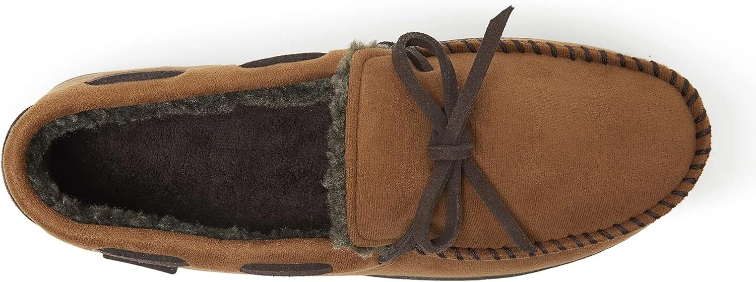 Dearfoams Gifts for Men, Dad, Brother, Husband - Men's Moccasin Slippers - Breathable Memory Foam Toby Men's Slipper