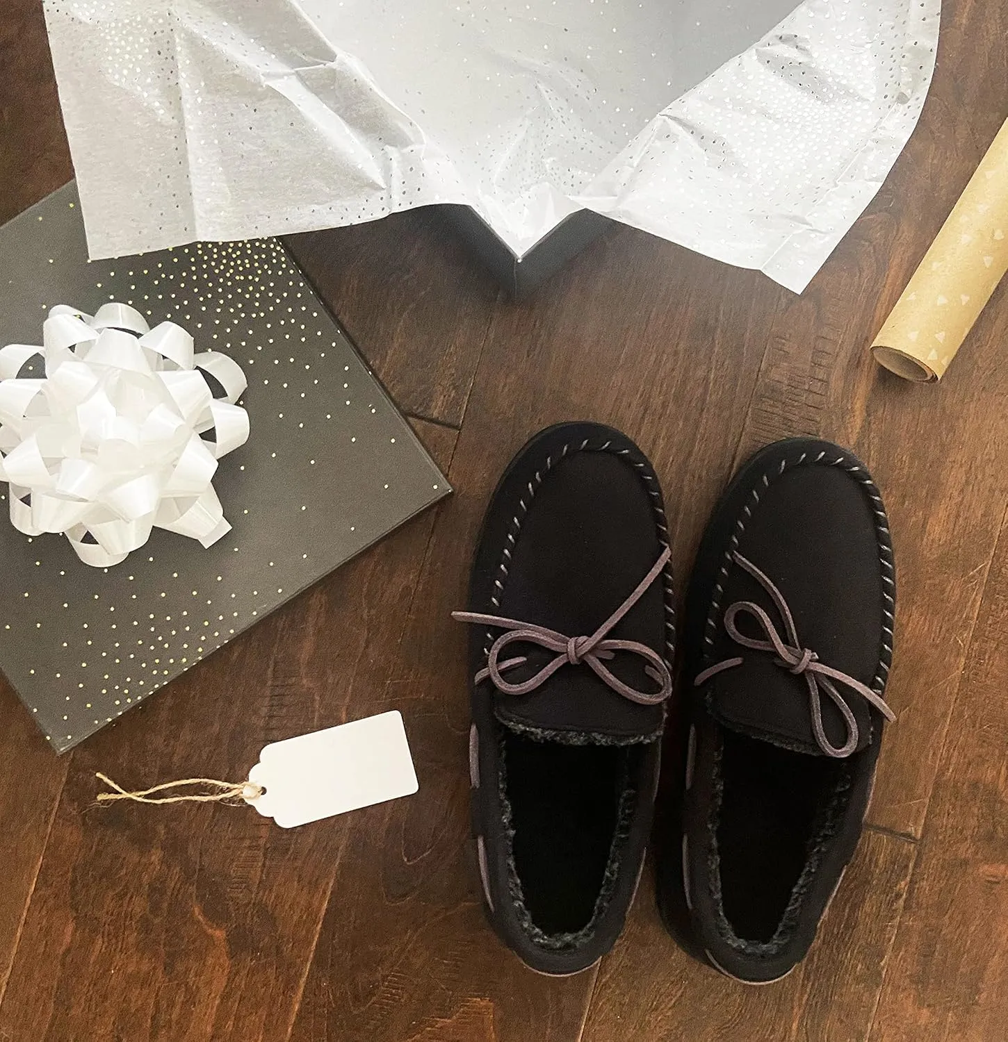 Dearfoams Gifts for Men, Dad, Brother, Husband - Men's Moccasin Slippers - Breathable Memory Foam Toby Men's Slipper
