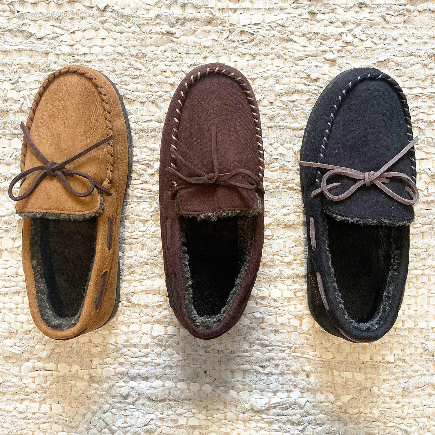 Dearfoams Gifts for Men, Dad, Brother, Husband - Men's Moccasin Slippers - Breathable Memory Foam Toby Men's Slipper