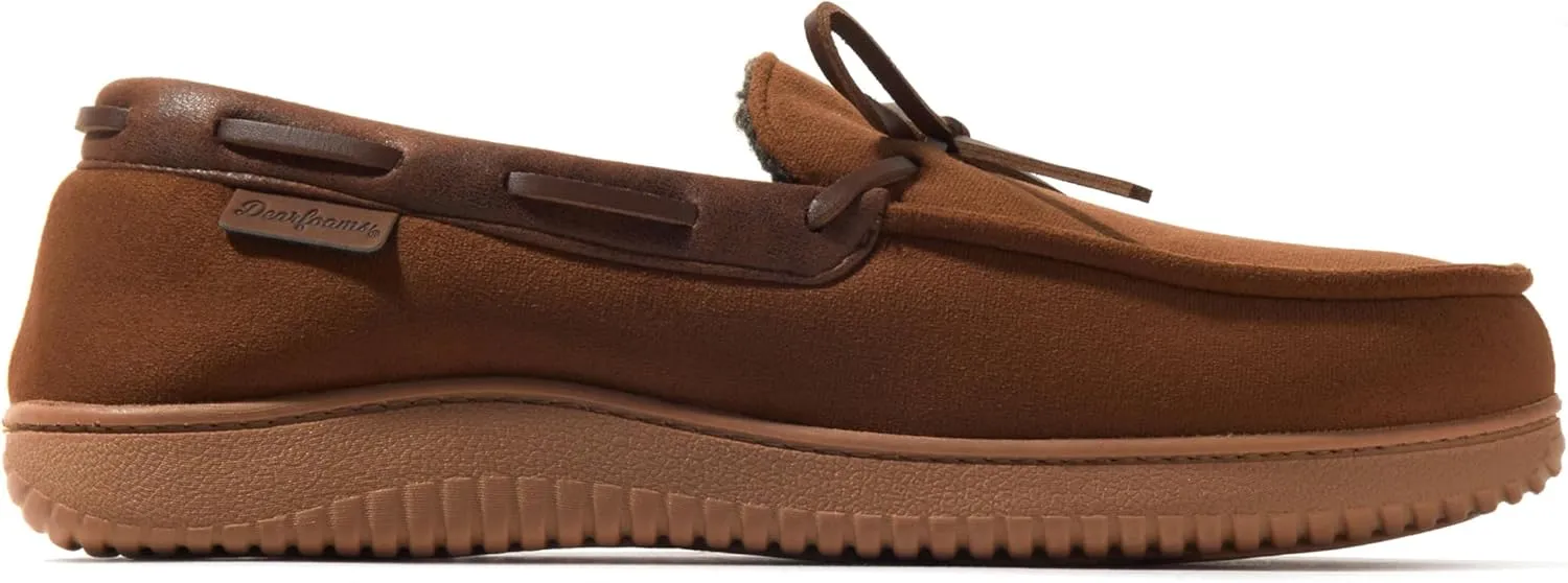 Dearfoams Men's Indoor Outdoor Breathable Pierce Moccasin Slipper