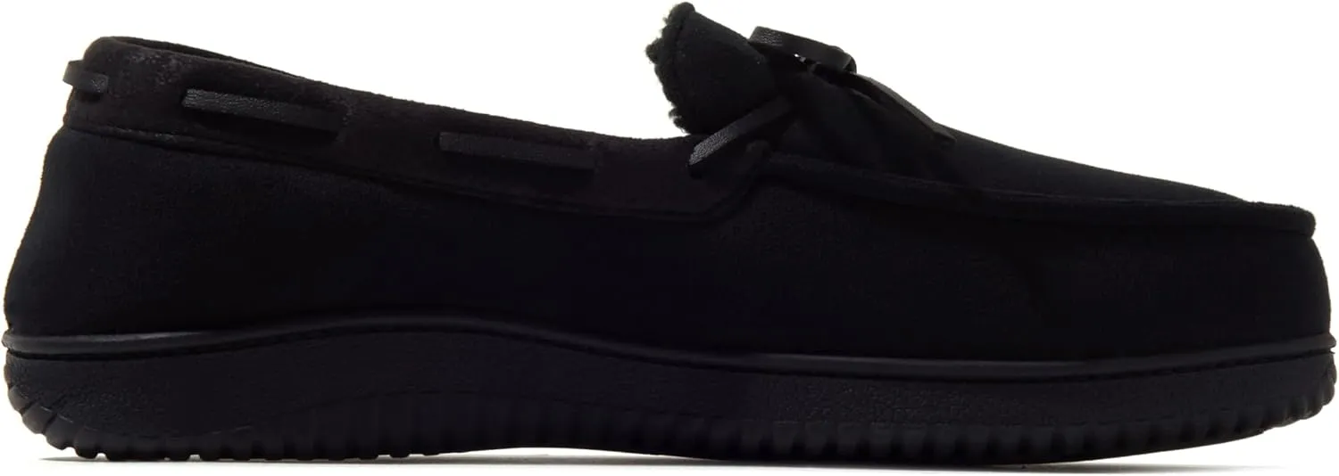 Dearfoams Men's Indoor Outdoor Breathable Pierce Moccasin Slipper