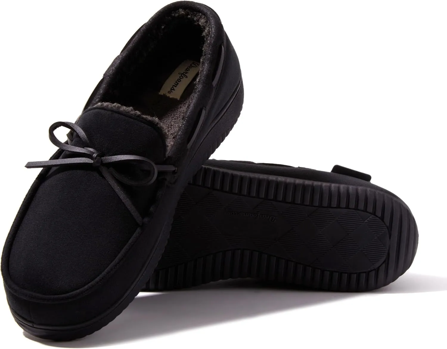 Dearfoams Men's Indoor Outdoor Breathable Pierce Moccasin Slipper
