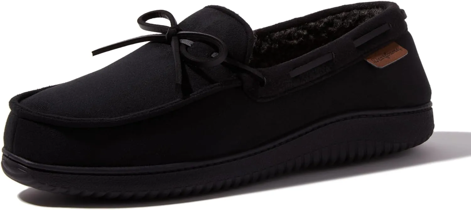 Dearfoams Men's Indoor Outdoor Breathable Pierce Moccasin Slipper