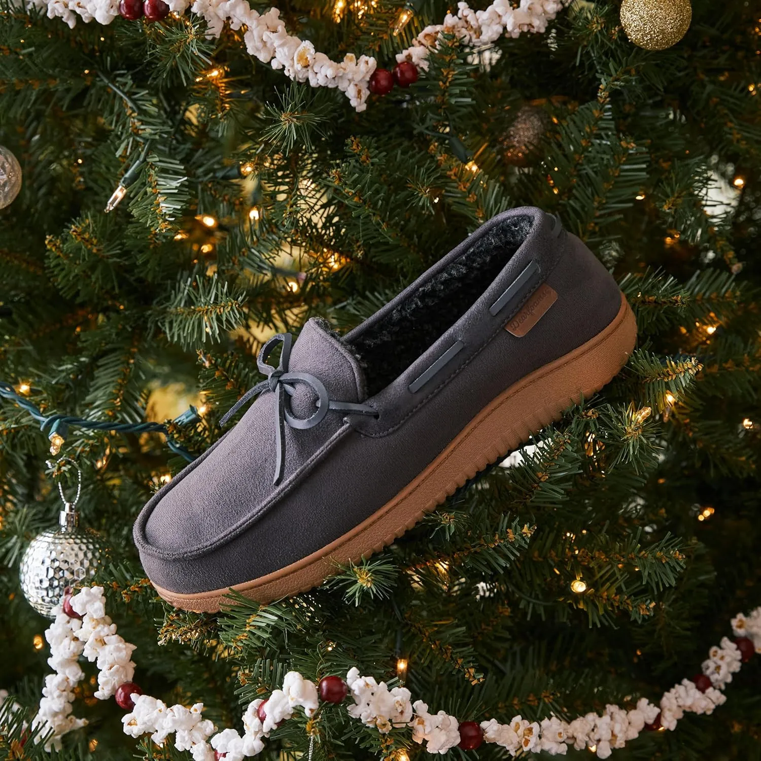Dearfoams Men's Indoor Outdoor Breathable Pierce Moccasin Slipper