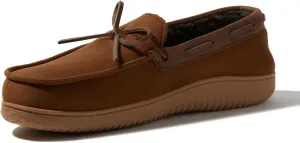 Dearfoams Men's Indoor Outdoor Breathable Pierce Moccasin Slipper