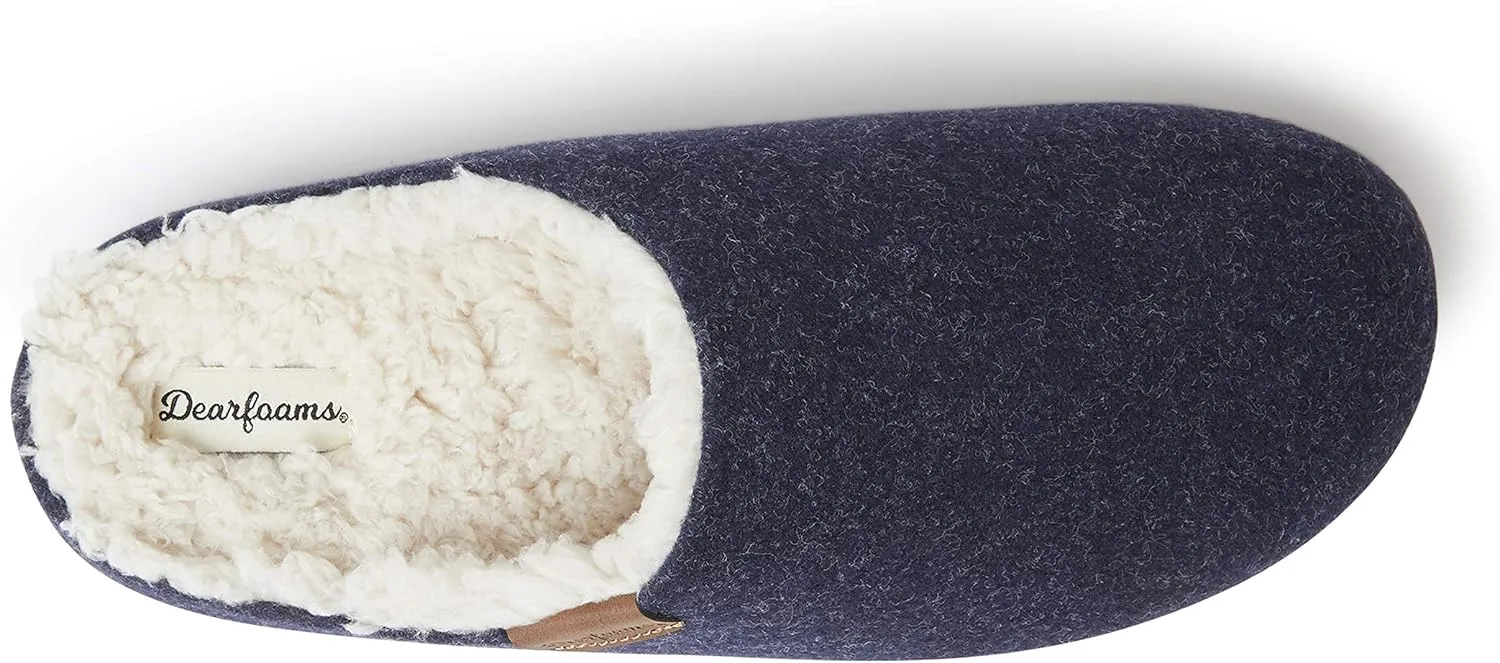 Dearfoams Men's Microwool Clog with Molded Footbed Slipper