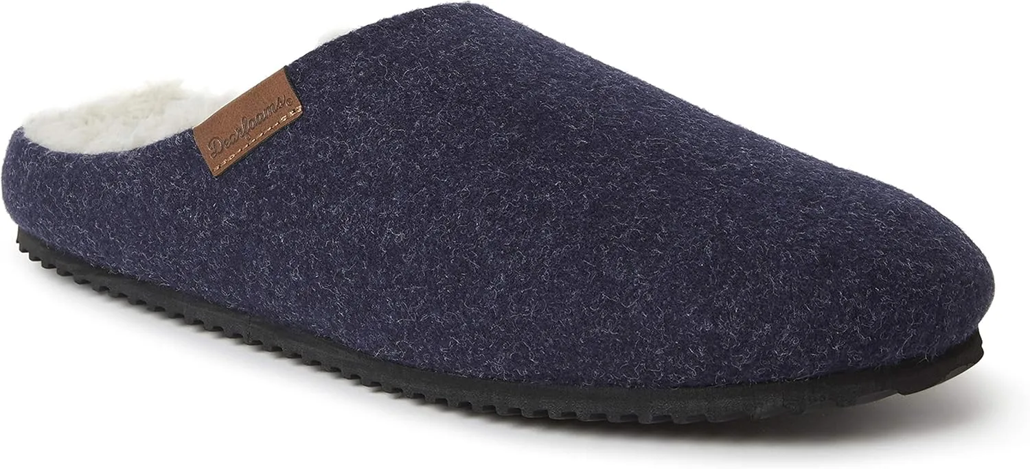 Dearfoams Men's Microwool Clog with Molded Footbed Slipper