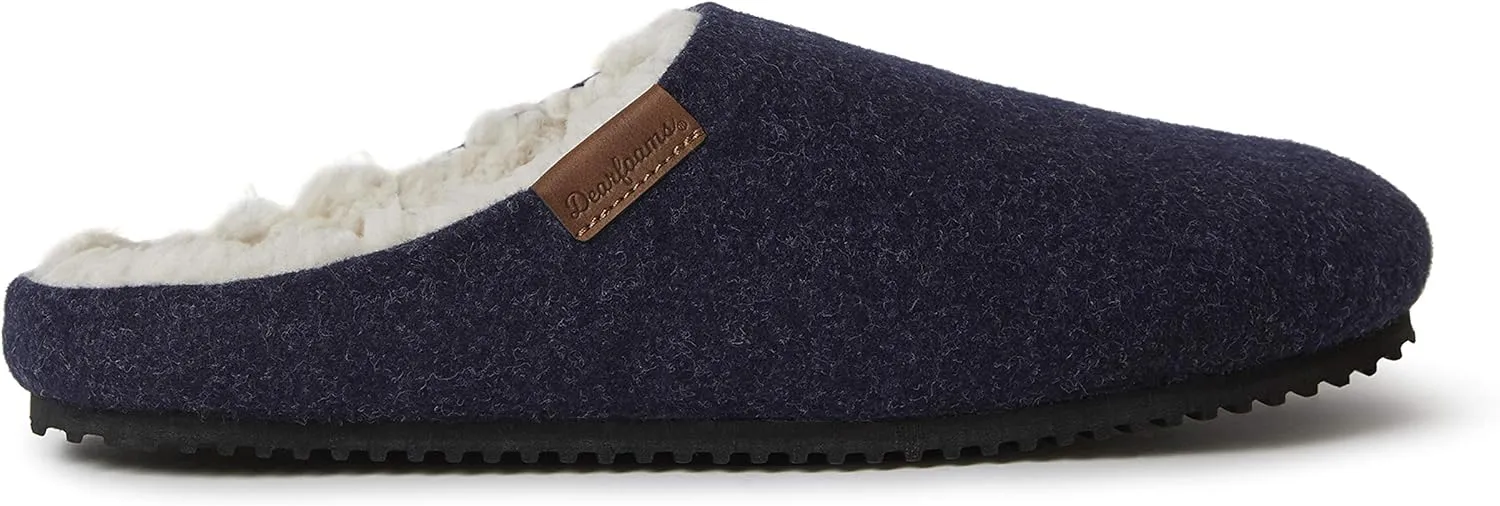 Dearfoams Men's Microwool Clog with Molded Footbed Slipper