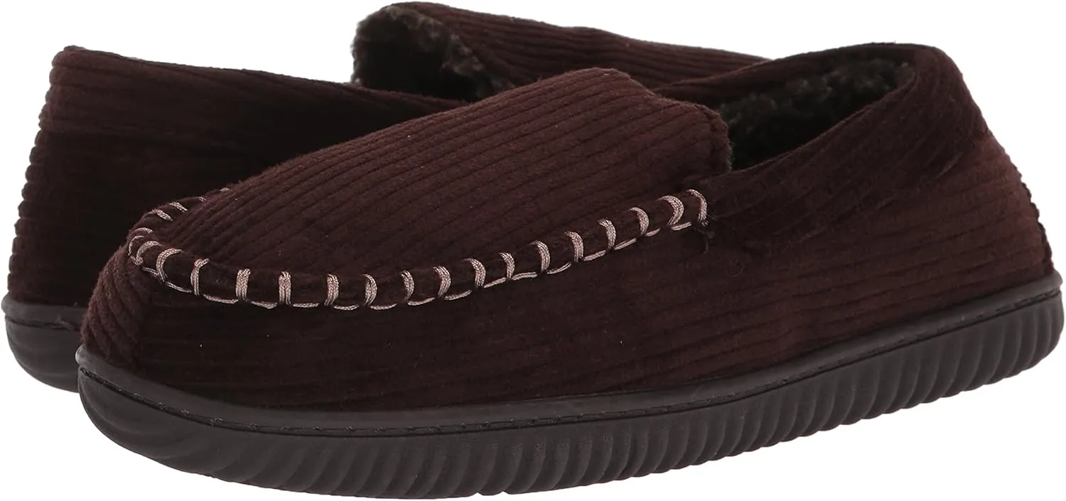 Dearfoams Men's Niles Corduroy Moccasin Slipper