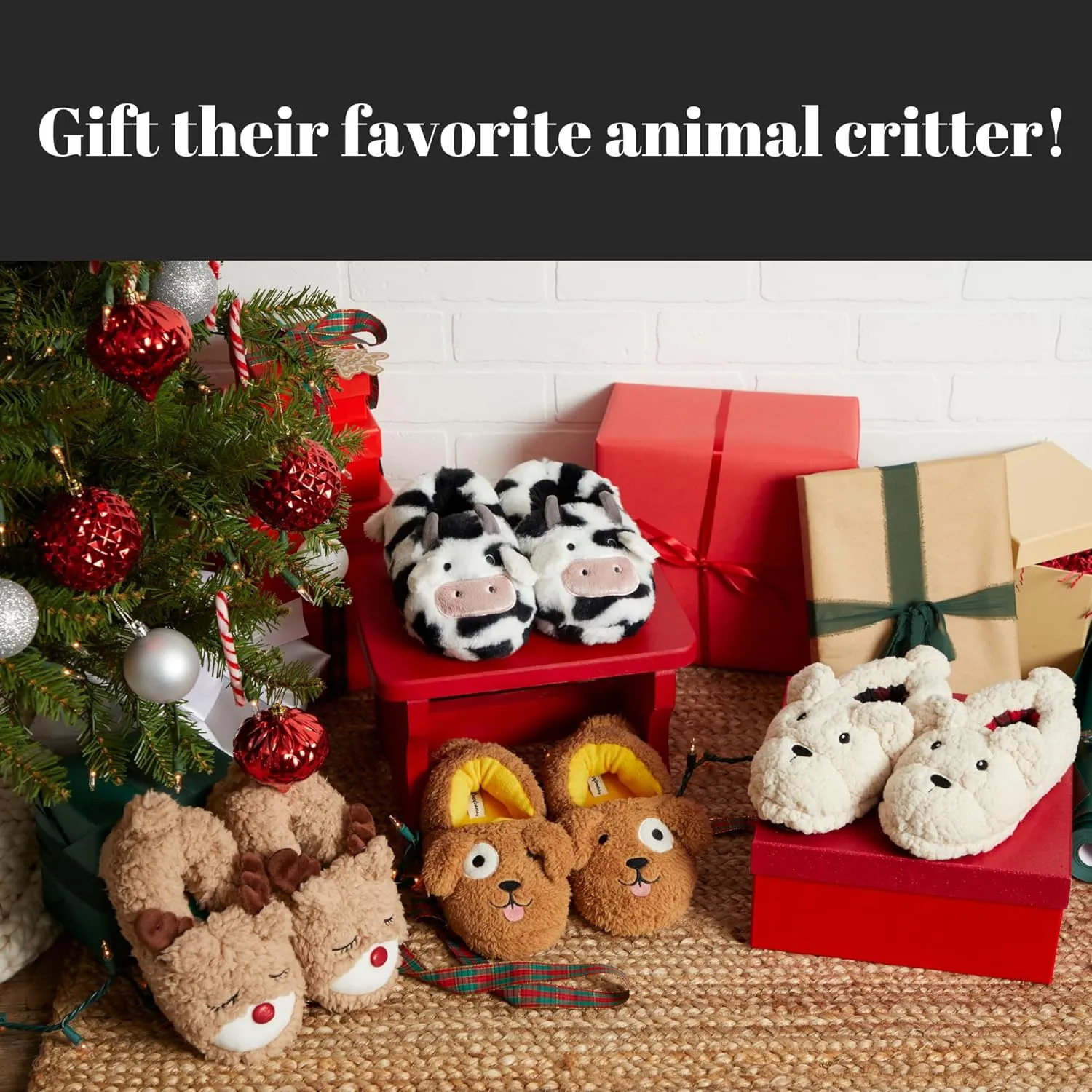 Dearfoams Unisex-Adult Matching Family Holiday Christmas Reindeer & Turkey Scuff Slipper