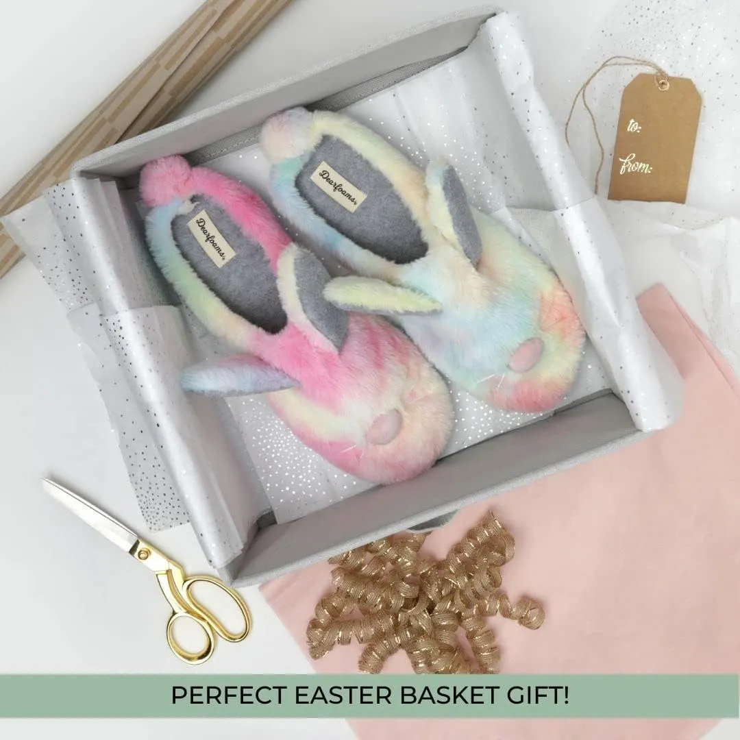 Dearfoams Unisex Adult Matching Family Holiday Easter Bunny Scuff Slipper