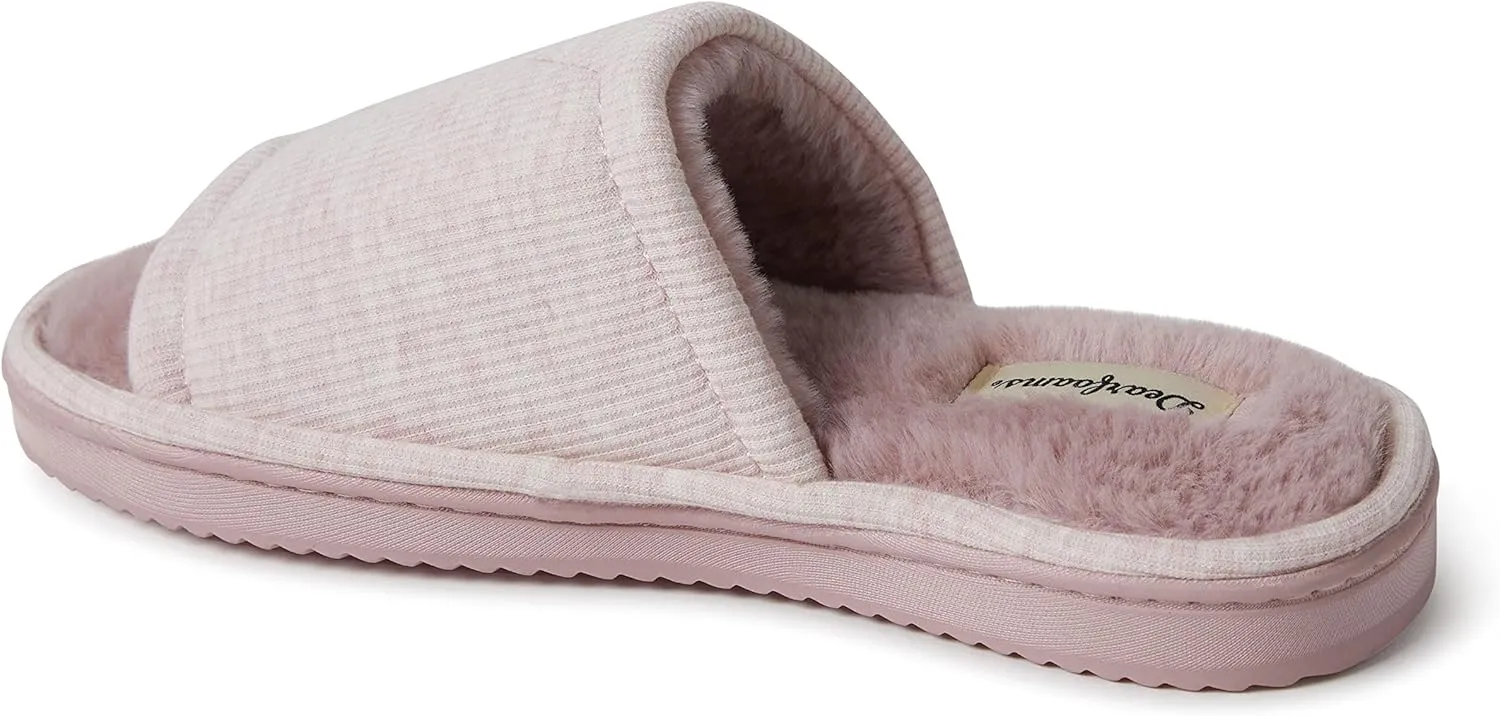 Dearfoams Women's Demi Rib Knit Slide Slipper