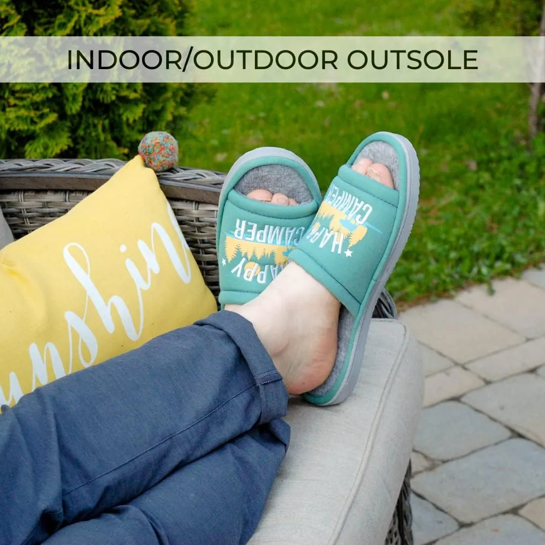 Dearfoams Women's Lennox Indoor/Outdoor Camping Summer Slide Slipper