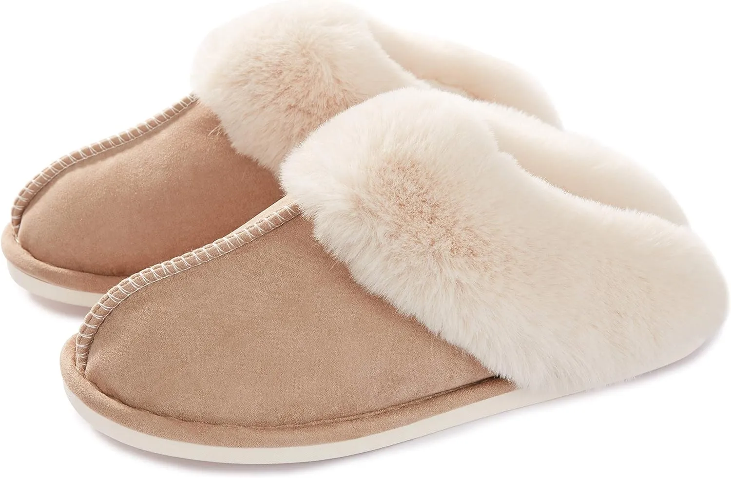 Donpapa Womens Slipper with Memory Foam Fluffy Soft Warm Slip On House Slippers Anti-Skid Cozy Plush for Indoor Outdoor