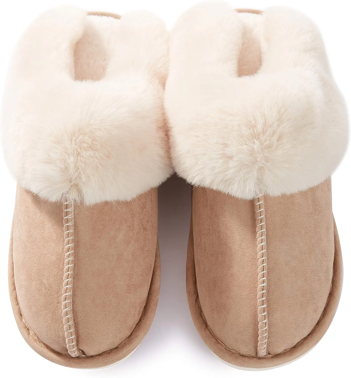 Donpapa Womens Slipper with Memory Foam Fluffy Soft Warm Slip On House Slippers Anti-Skid Cozy Plush for Indoor Outdoor