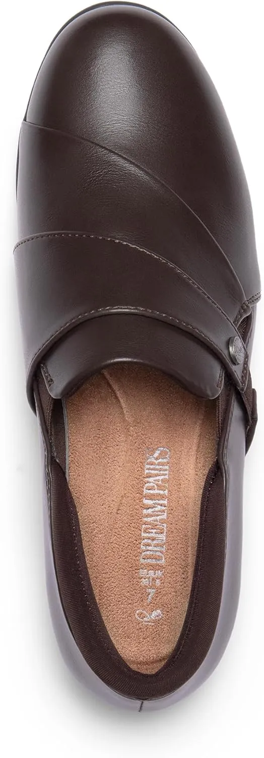 DREAM PAIRS Loafers for Women Slip-on Dressy Comfortable Business Casual Work Office Faux Leather Loafer Shoes with Arch Support