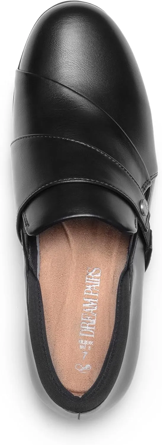 DREAM PAIRS Loafers for Women Slip-on Dressy Comfortable Business Casual Work Office Faux Leather Loafer Shoes with Arch Support