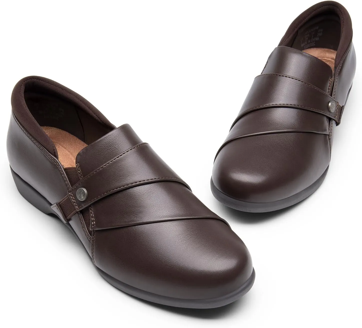 DREAM PAIRS Loafers for Women Slip-on Dressy Comfortable Business Casual Work Office Faux Leather Loafer Shoes with Arch Support