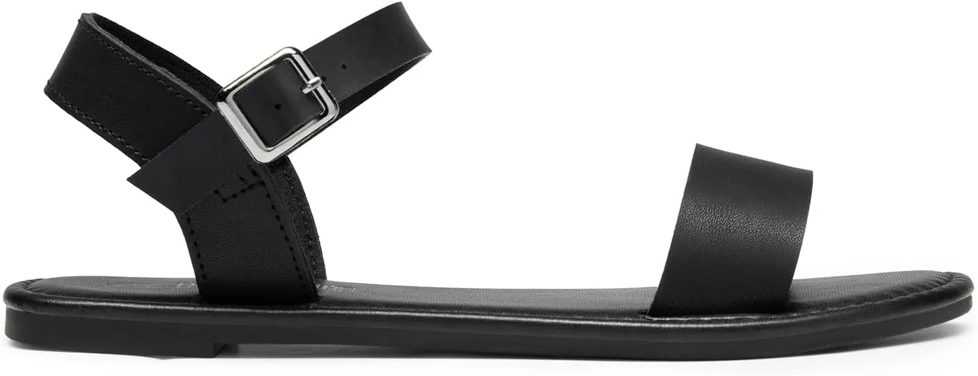 DREAM PAIRS Women's Ankle Strap Flat Sandals Open Toes One Band Buckle Summer Dressy Sandals