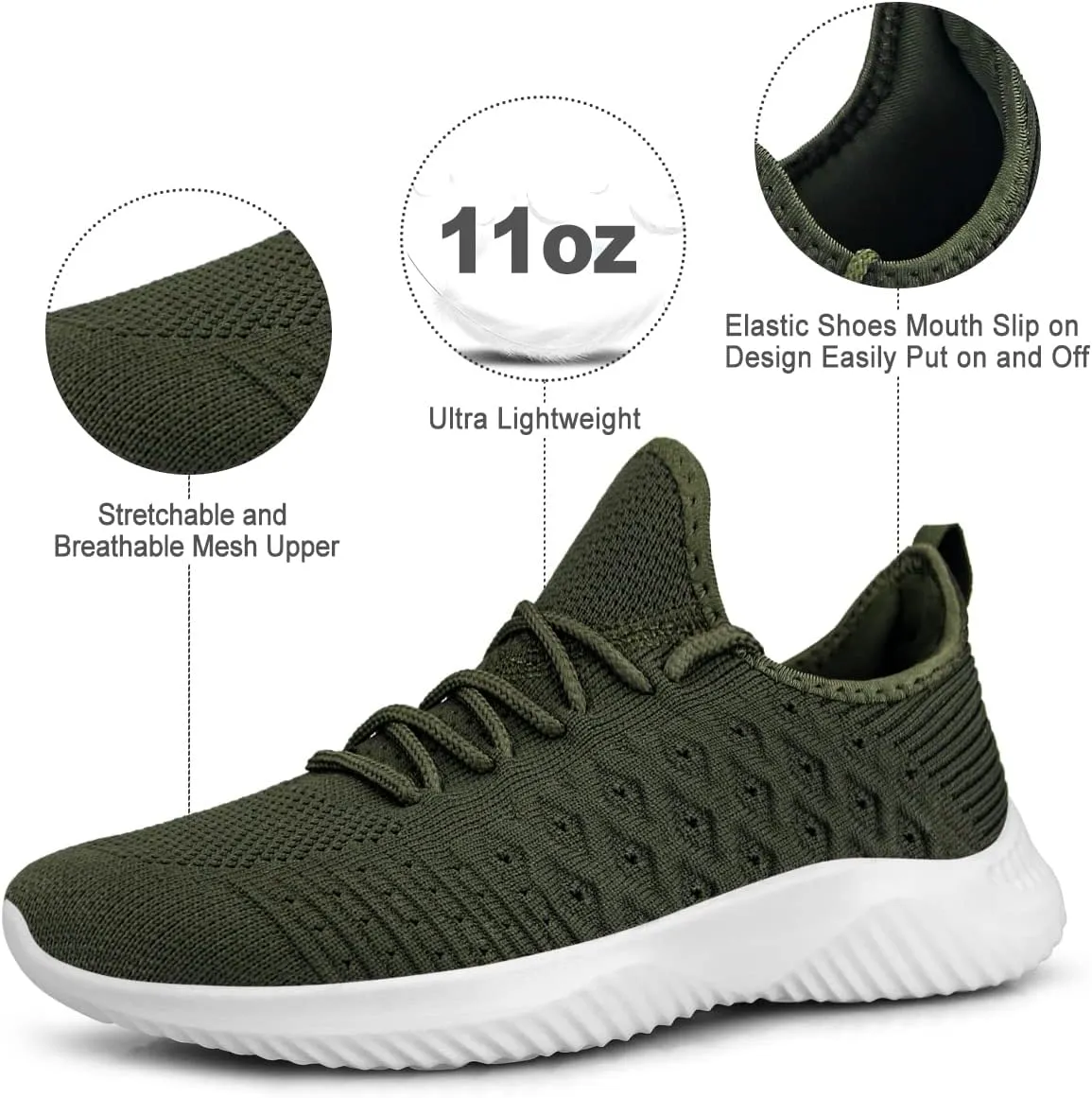 Feethit Womens Slip On Walking Shoes Non Slip Running Shoes Breathable Workout Shoes Lightweight Gym Sneakers