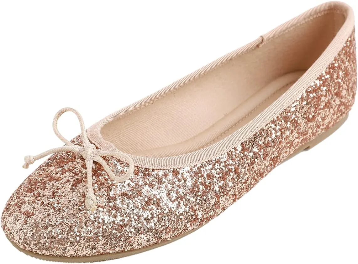 FEVERSOLE Women's Macaroon Colorful Memory Foam Cushion Insock Patent Ballet Flat