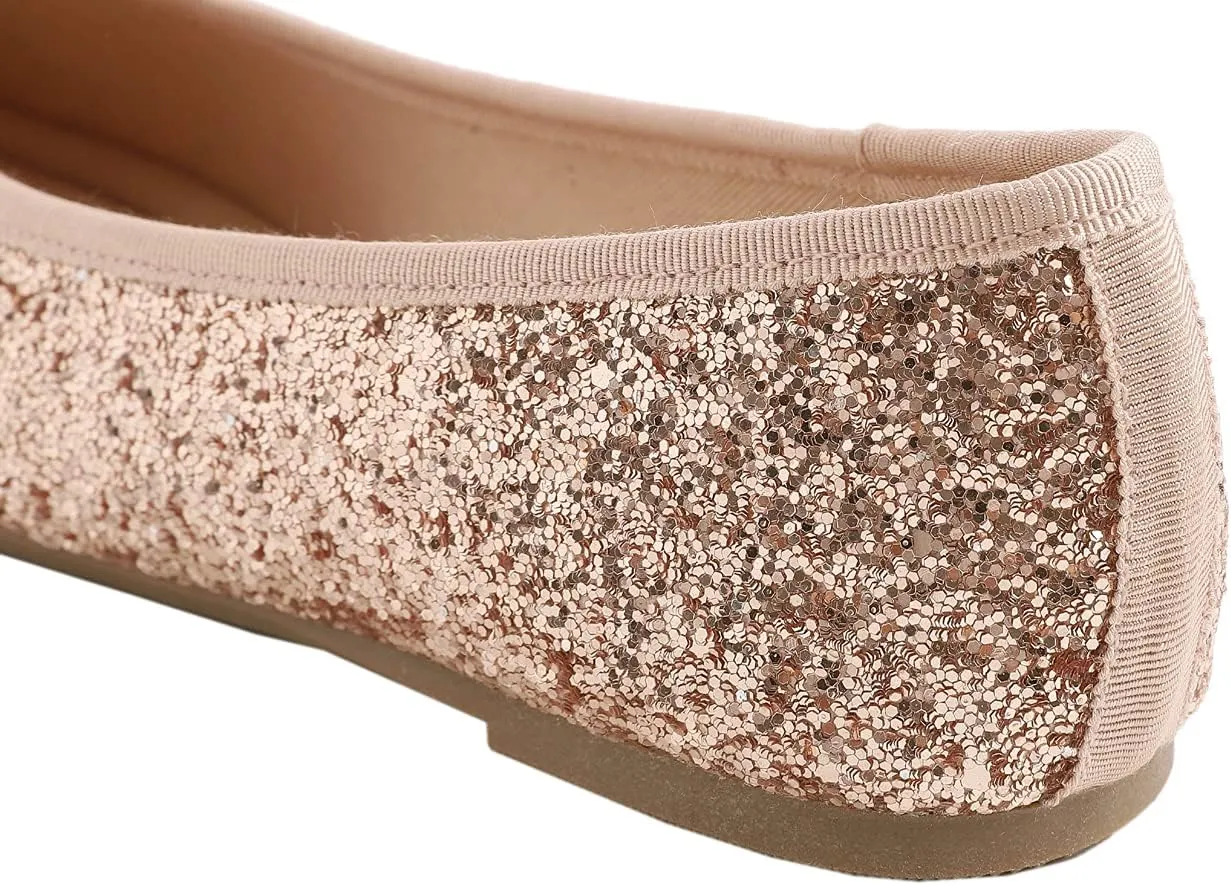 FEVERSOLE Women's Macaroon Colorful Memory Foam Cushion Insock Patent Ballet Flat