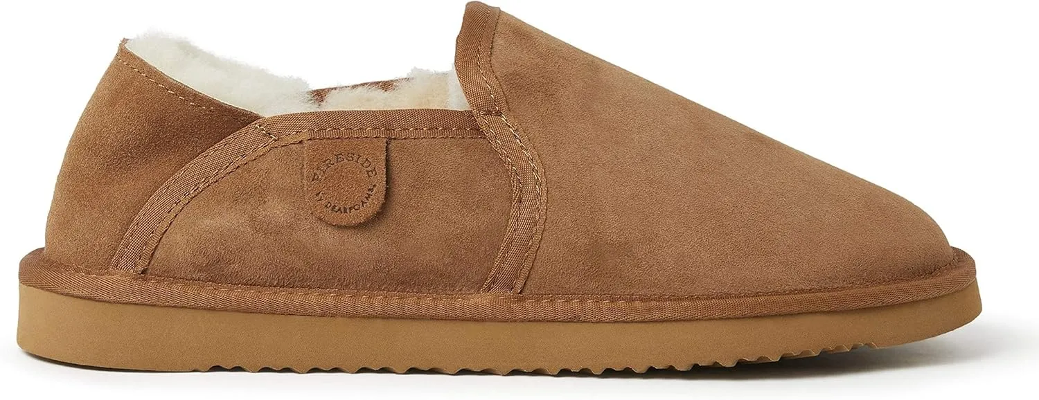Fireside by Dearfoams Men's Hobart Shearling Closed Back Slipper