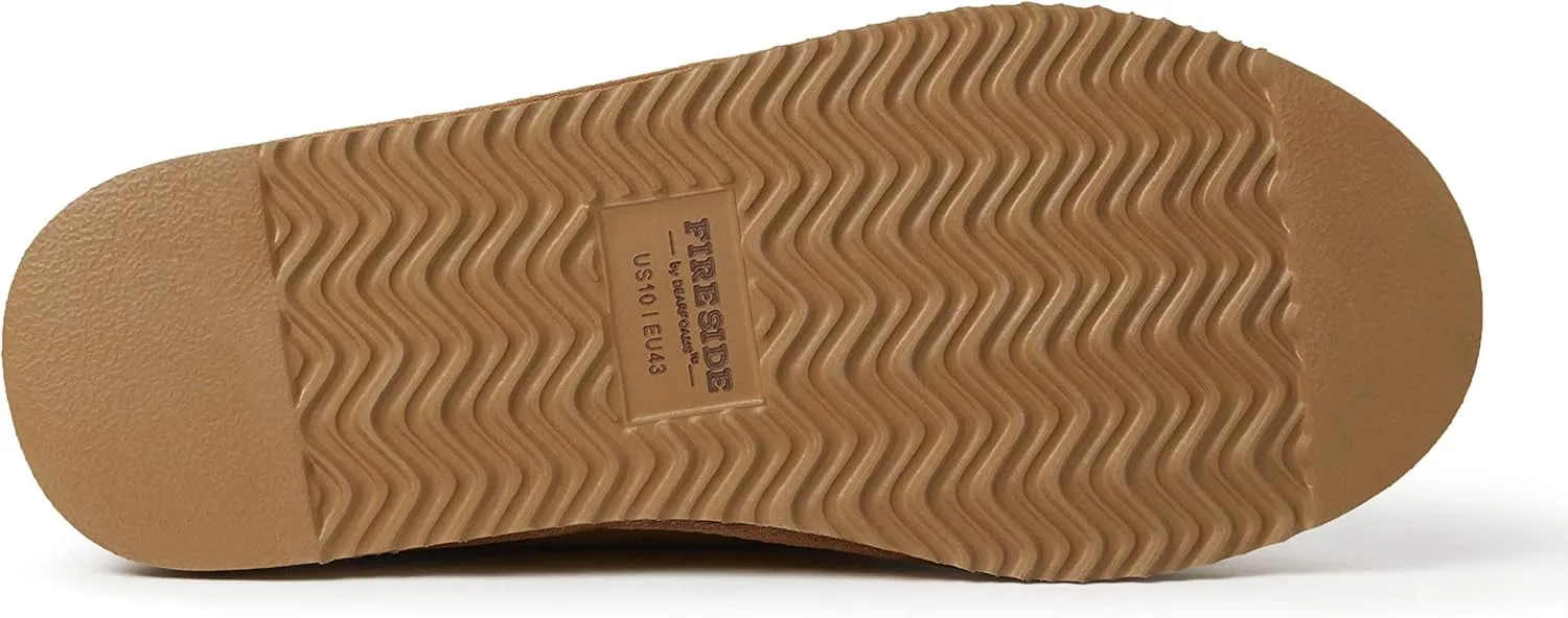 Fireside by Dearfoams Men's Hobart Shearling Closed Back Slipper