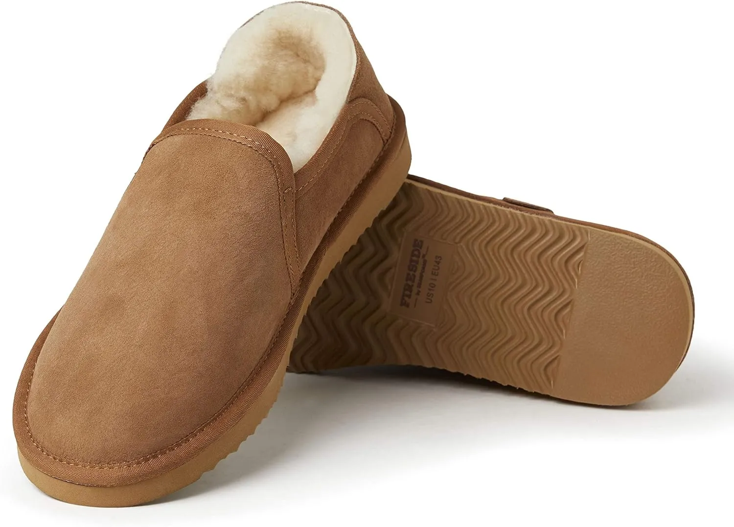 Fireside by Dearfoams Men's Hobart Shearling Closed Back Slipper