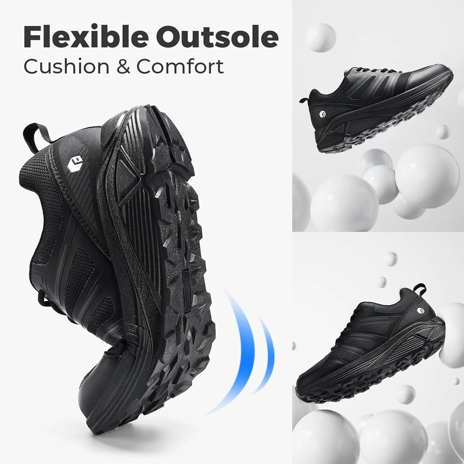 FitVille Extra Wide Mens Running Shoes Orthopedic Sneakers for Plantar Fasciitis Lightweight Men's Trail Running Shoes for Diabetic Men Wide Toe Box Shoes for Flat Feet Heel Pain Relief
