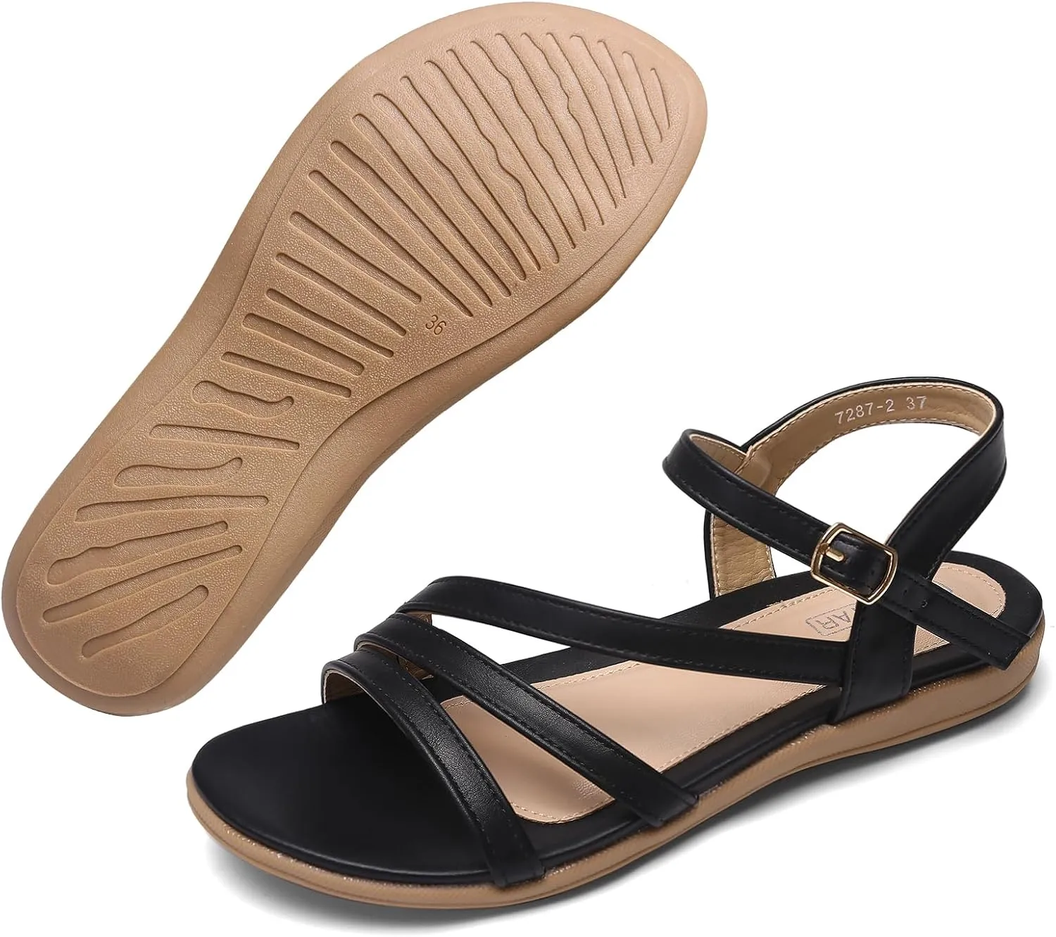 Flat Sandals for Women Dressy - Comfortable Walking Summer Womens Sandal