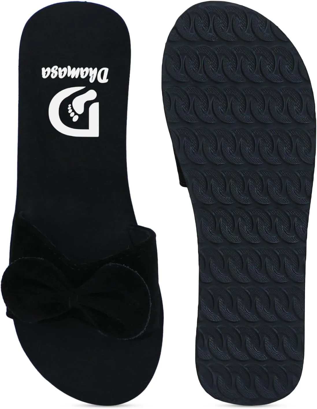 Flat Stylish And Comfortable Bow Tie Design Flip Flops Slippers For Women and Girls