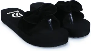 Flat Stylish And Comfortable Bow Tie Design Flip Flops Slippers For Women and Girls