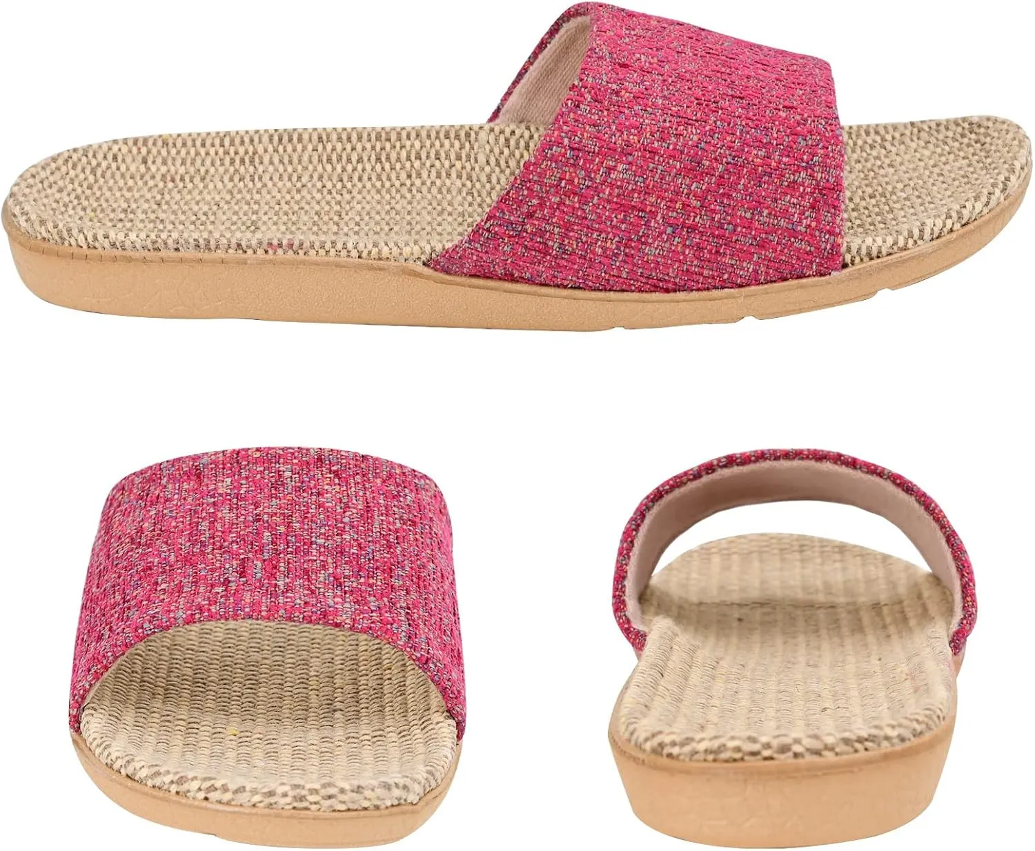 Flax Tatami Slippers No Slip Indoor Slippers Open Toe