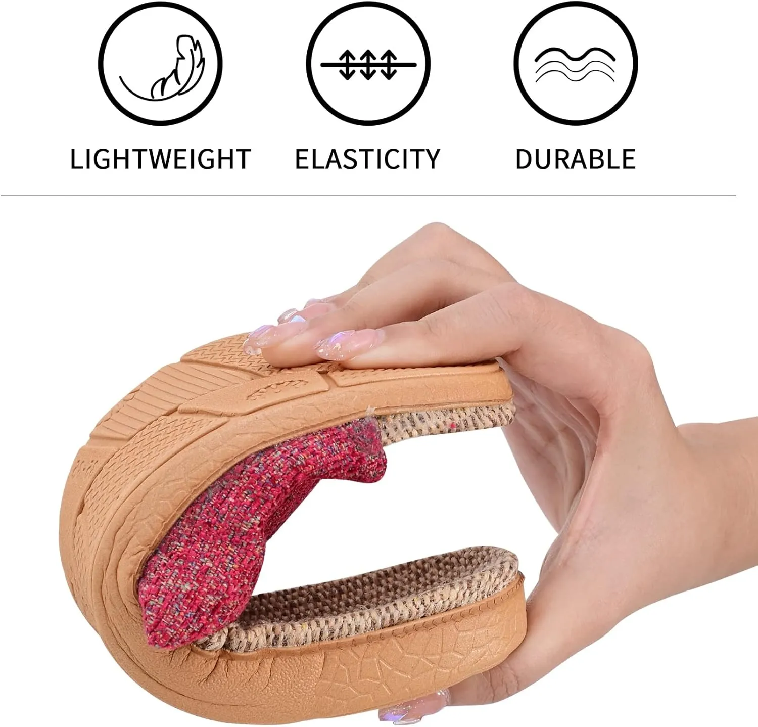 Flax Tatami Slippers No Slip Indoor Slippers Open Toe