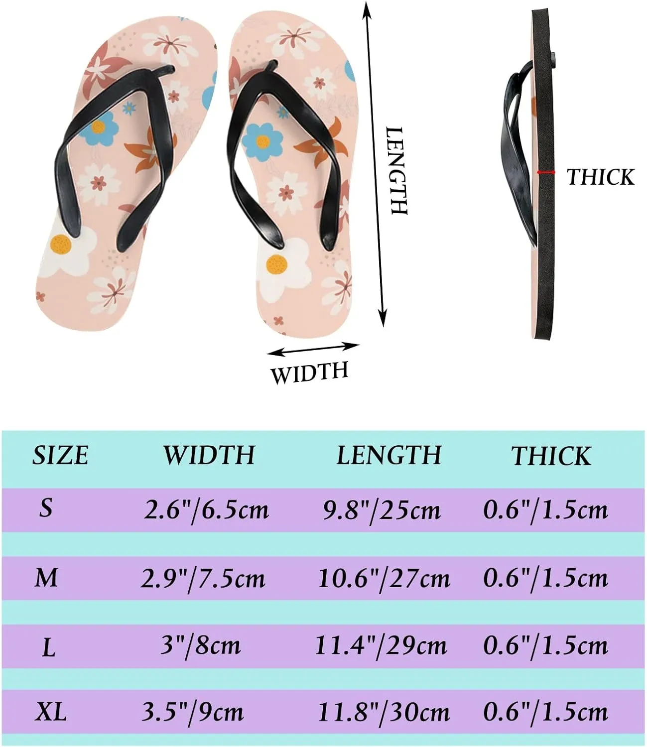 Flip Flops Floral Flowers Leaves Orange Slide Sandals Summer Beach Slippers Thong Sandal Casual Yoga Mat Flat Slides for Women Men