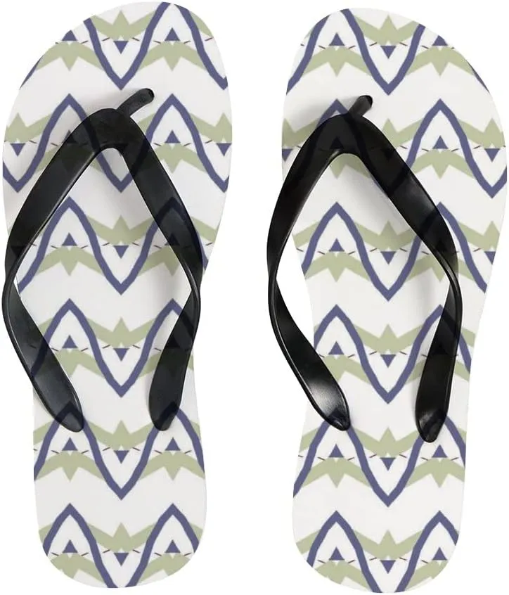 Flip Flops for Women Girls Geometric Abstract Pattern Summer Casual Thong Slippers Slide Flat Sandals for Beach