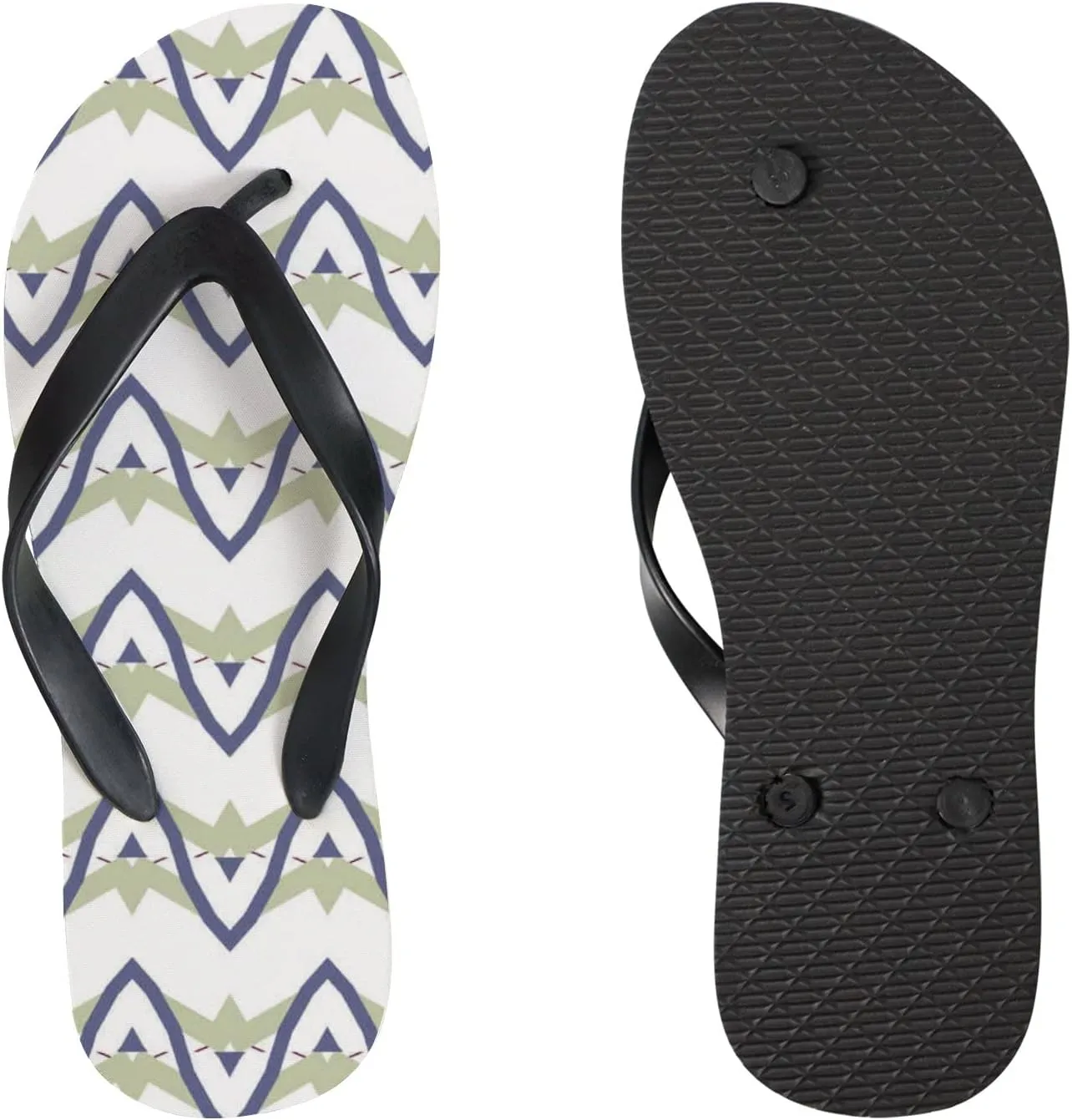 Flip Flops for Women Girls Geometric Abstract Pattern Summer Casual Thong Slippers Slide Flat Sandals for Beach