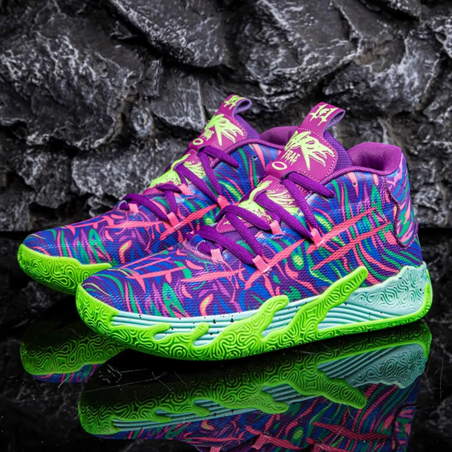 FOTN Womens Multicolour Lace Up Fashion Sneaker High-Top Casual Breathable Sports Athletic Walking Running Basketball Shoes