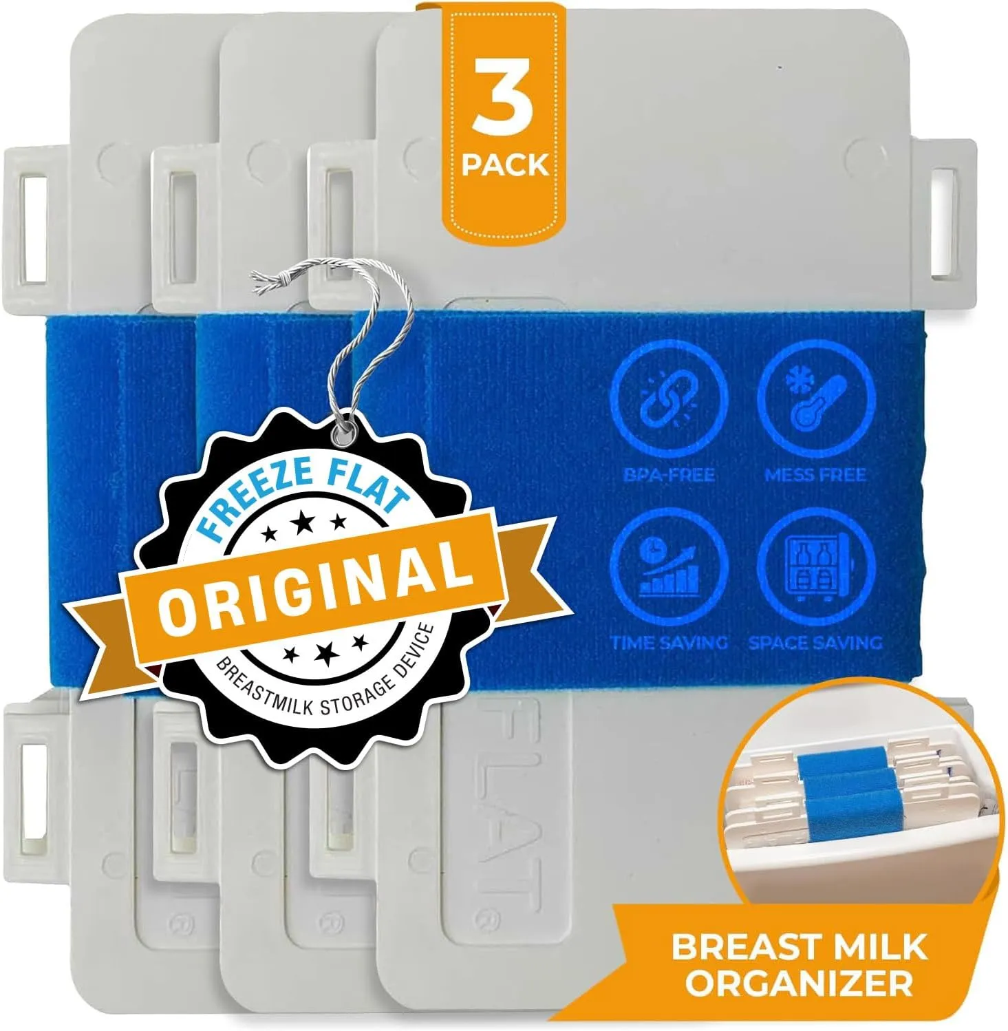 Freeze Flat Breast Milk Storage Bag Freezer Device - Freeze Breastmilk Bags Flat - Organize Breast Milk Storage Bags - Space Saving Freezer System - Breast Pump Accessories - A Priver Original