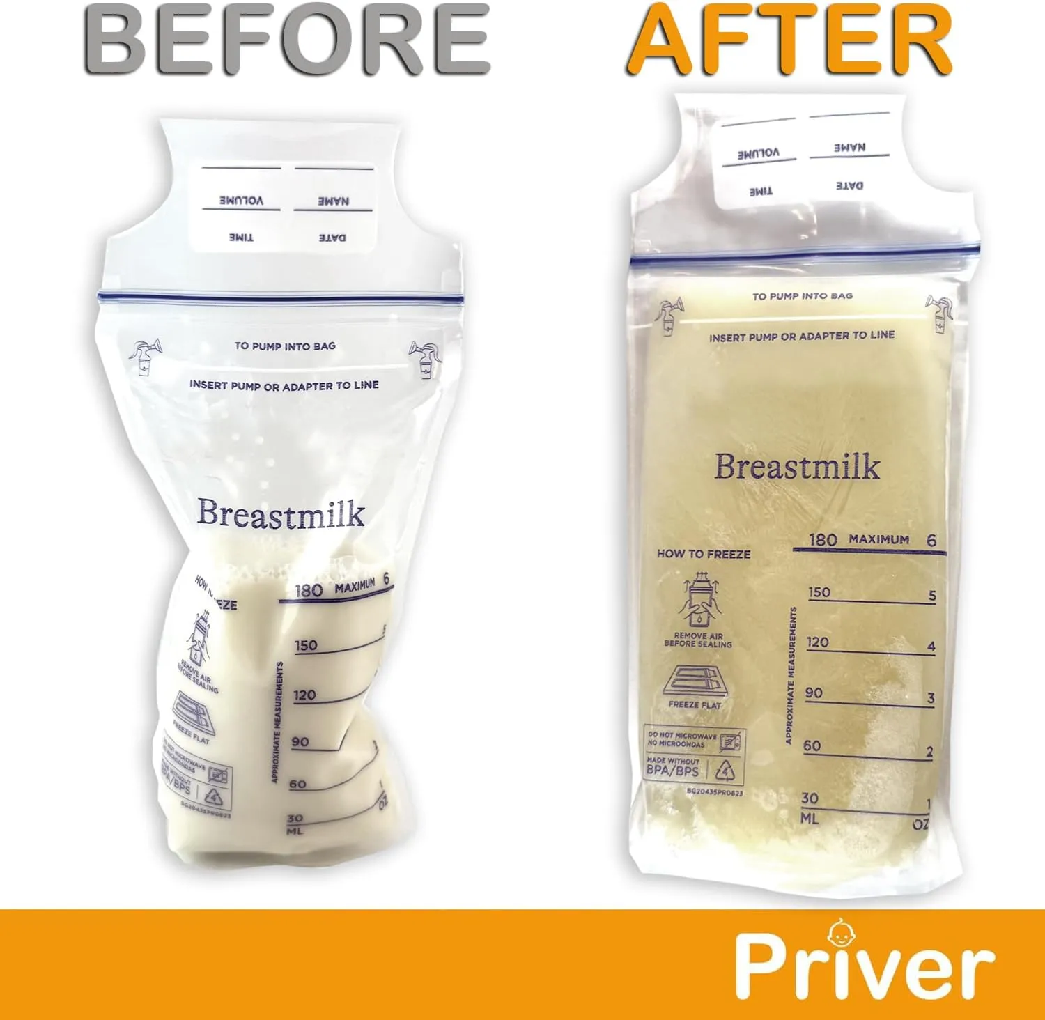 Freeze Flat Breast Milk Storage Bag Freezer Device - Freeze Breastmilk Bags Flat - Organize Breast Milk Storage Bags - Space Saving Freezer System - Breast Pump Accessories - A Priver Original