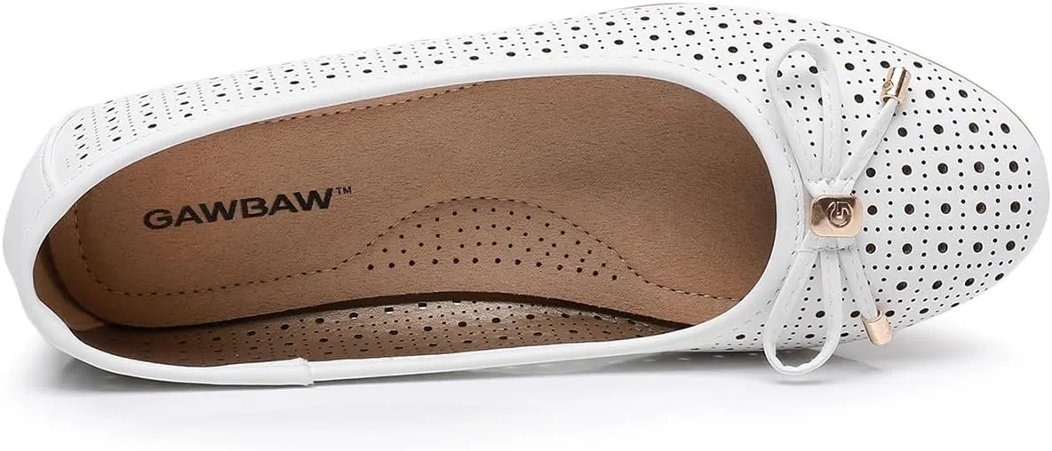 GAWBAW Women's Ballet Flats Shoes Comfortable Slip On Casual Dress Flats Low Wedge Ballerina Walking Flats for Women
