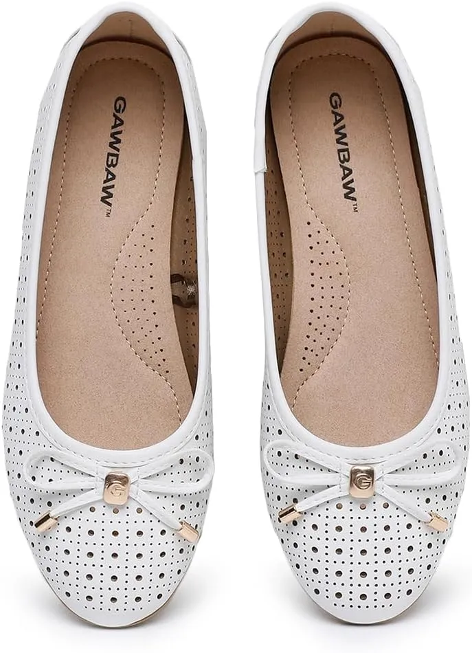 GAWBAW Women's Ballet Flats Shoes Comfortable Slip On Casual Dress Flats Low Wedge Ballerina Walking Flats for Women