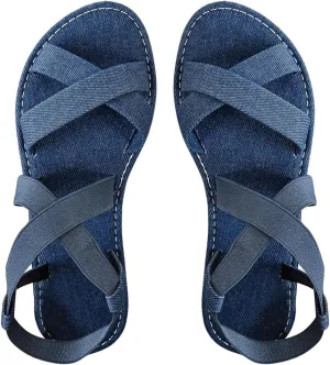 GORGLITTER Women's Criss Cross Gladiator Sandals Dressy Summer Cute Ankle Strap Open Toe Flat Sandals