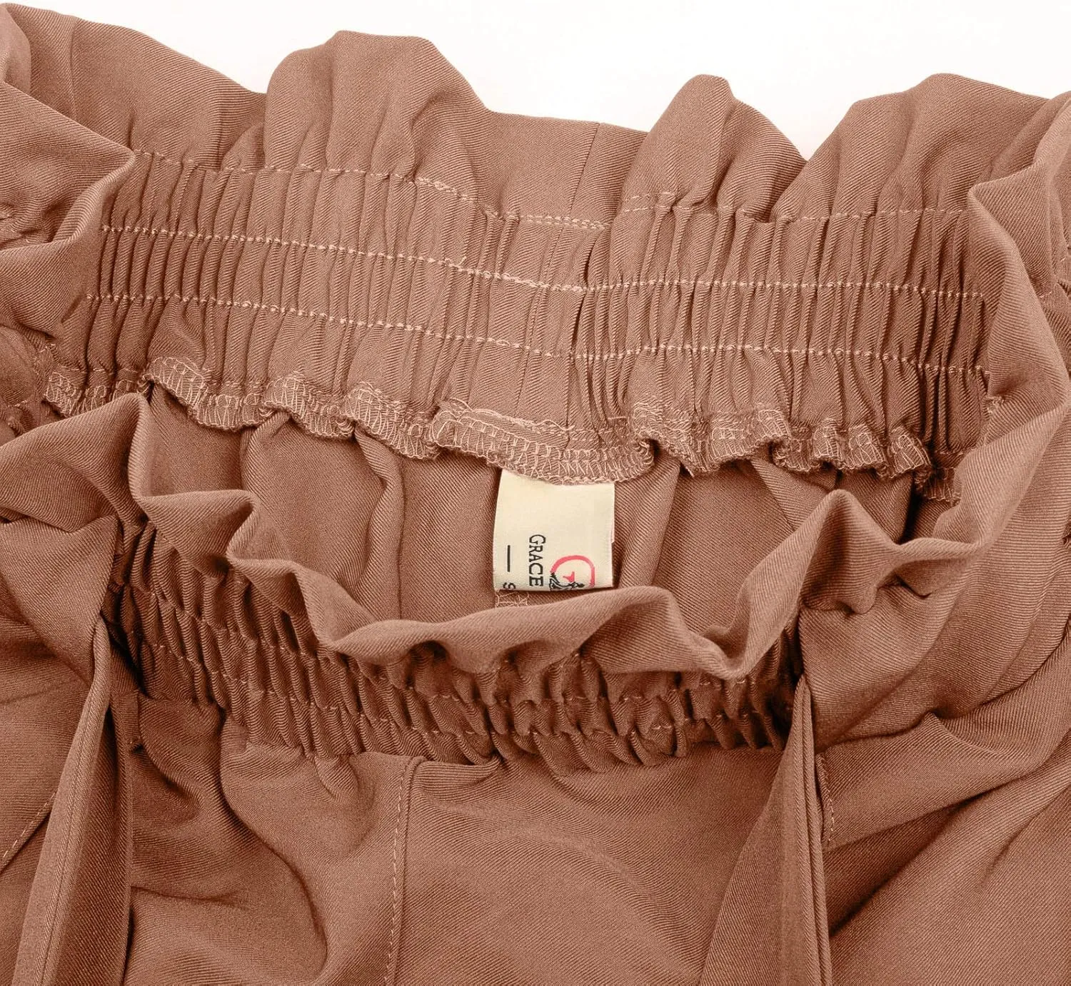 GRACE KARIN Women's Cropped Paper Bag Waist Pants with Pockets