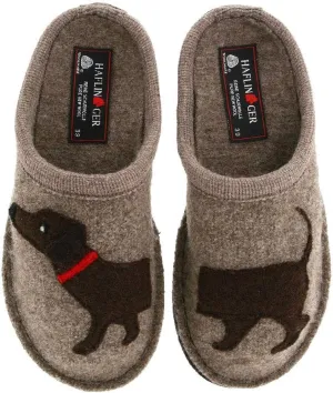 HAFLINGER Doggy Silver Grey Slippers (313021-84)