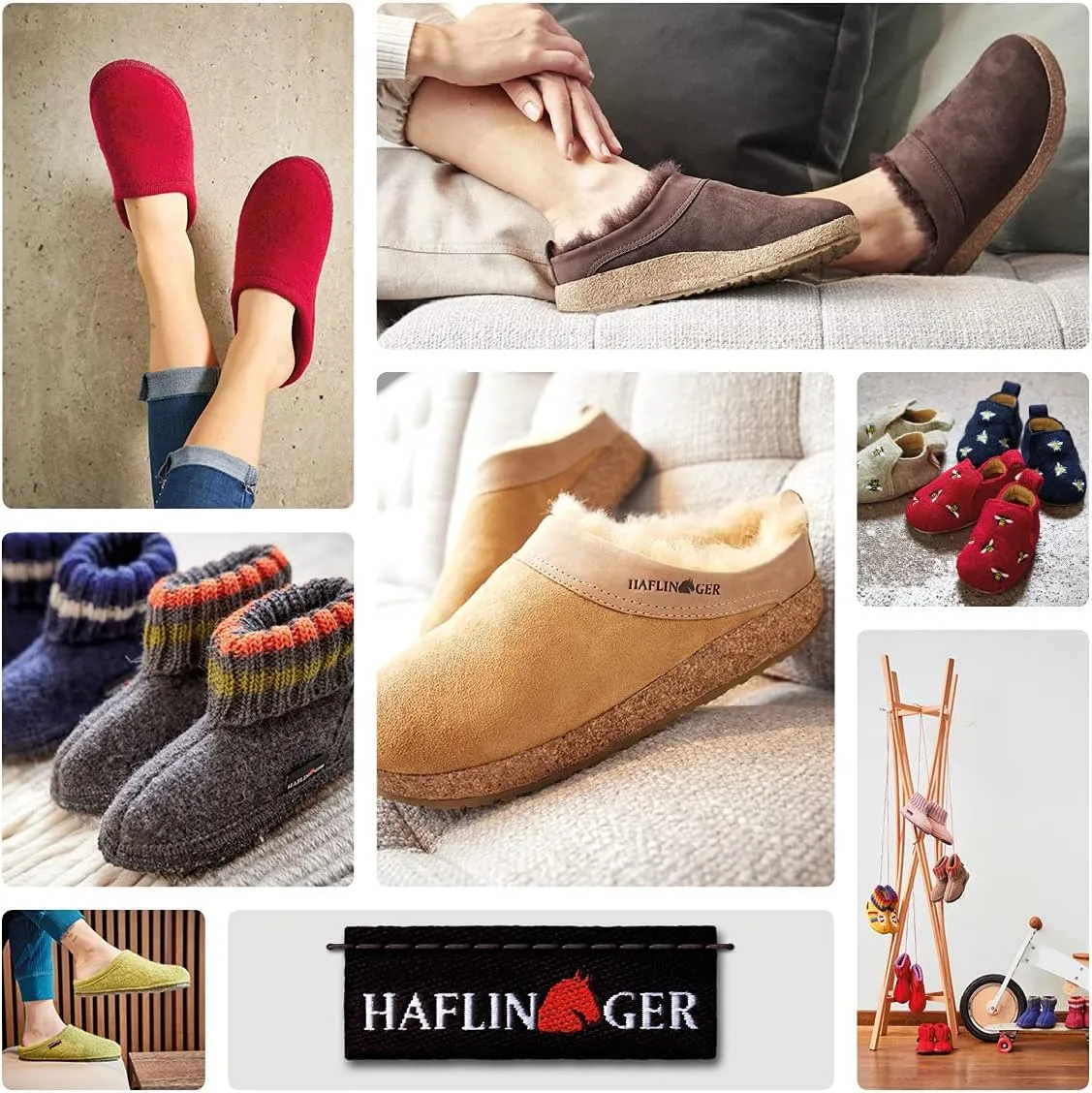 HAFLINGER Grizzly Zigzag Felt Clog Wool Slipper