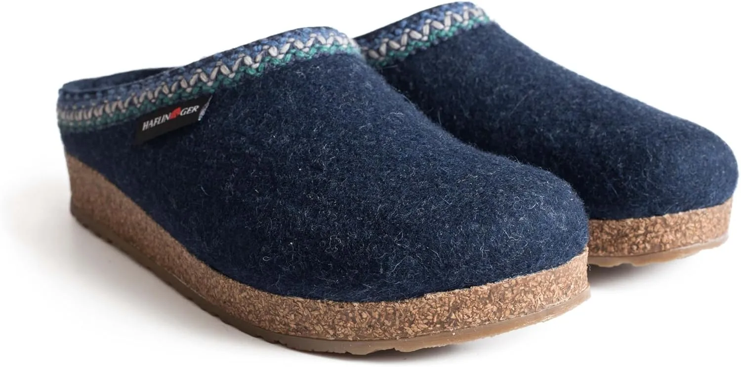 HAFLINGER Grizzly Zigzag Felt Clog Wool Slipper