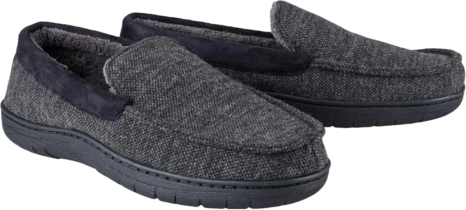 Haggar Men's Venetian Slipper Indoor/Outdoor House Shoe with Memory Foam Comfort