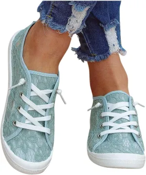 Hbeylia Canvas Shoes For Women Fashion Casual Plaid Lace Up Low Top Play Sneakers Lightweight Low Heels Slip On Flats Loafers Walking Shoes For Girls Running Outdoor Sports Driving